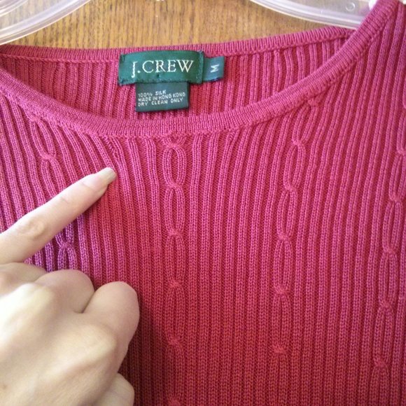 Red J Crew 100% Silk Twinset Size M Old Money Classic Preppy Academia Librarian - Picture 6 of 16